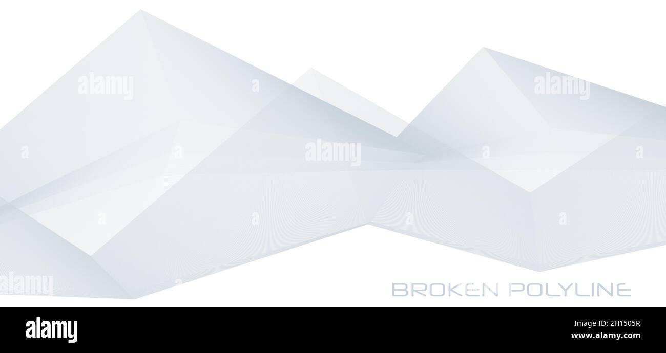 Abstract transparent light grey broken polyline on white background. Subtle vector graphics Stock Vector