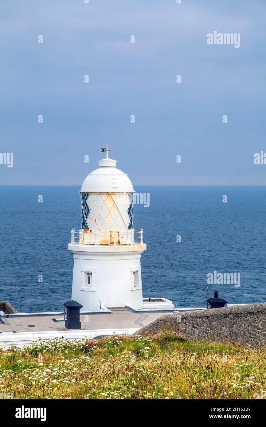 Exterior of Pendeen Lighthouse along the South West Coast Path, Penwith Peninsula, Cornwall, UK Stock Photo