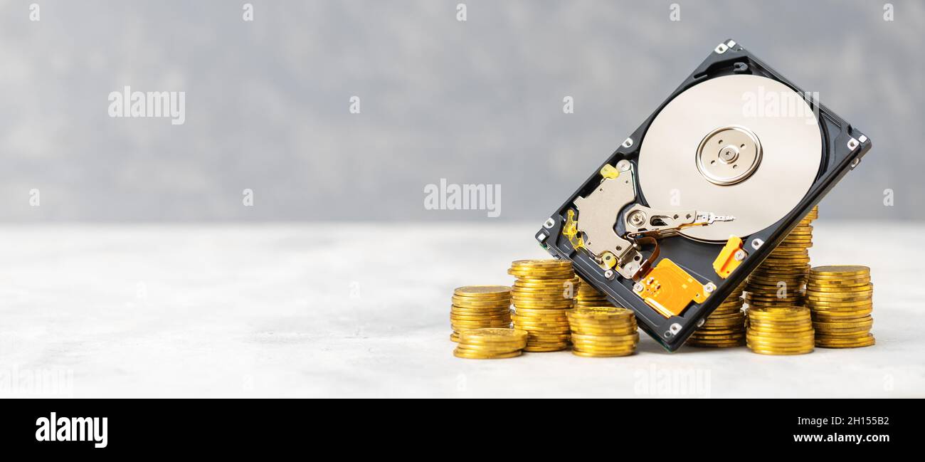 Chia cryptocurrency. Chia mining with a hard drive. Template Copy space for  text Stock Photo - Alamy