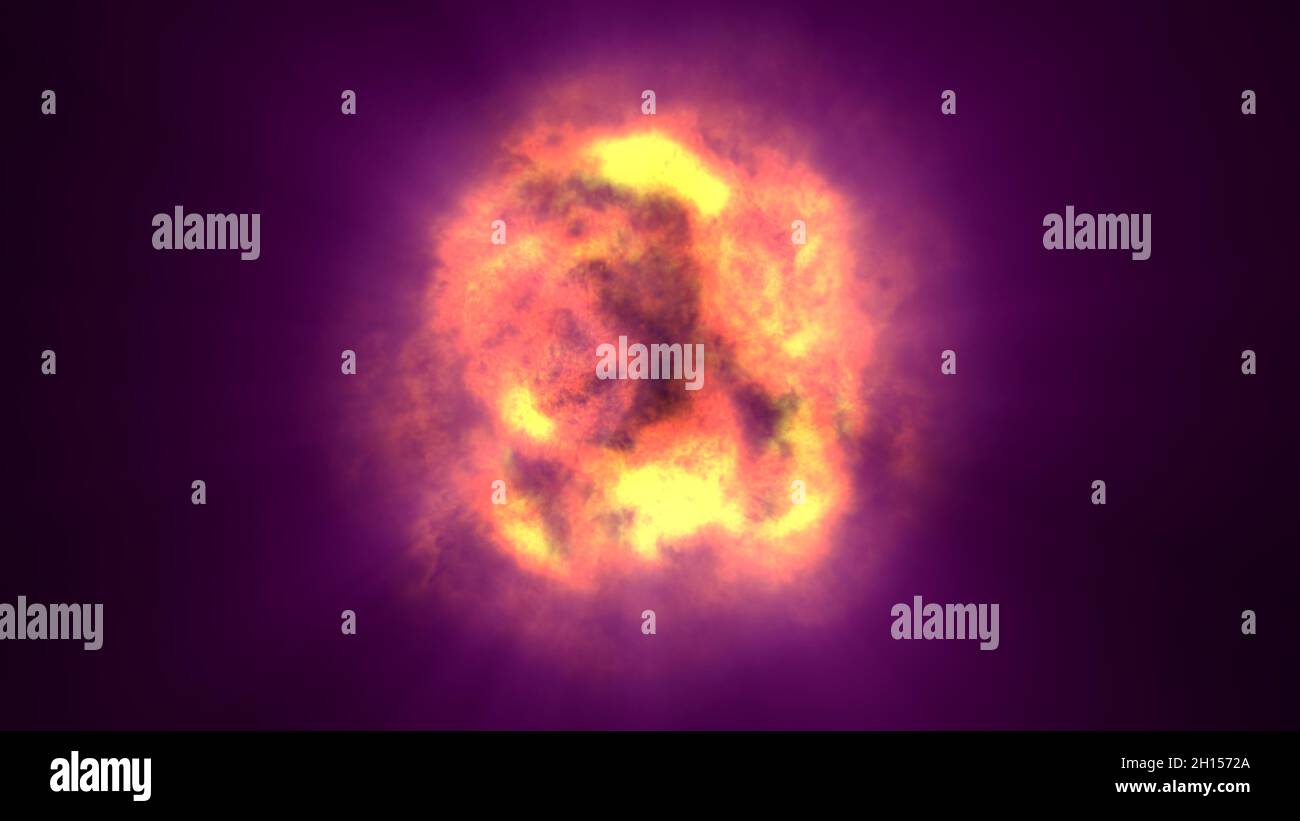 fire flame ball explosion in space, abstract illustration Stock Photo ...
