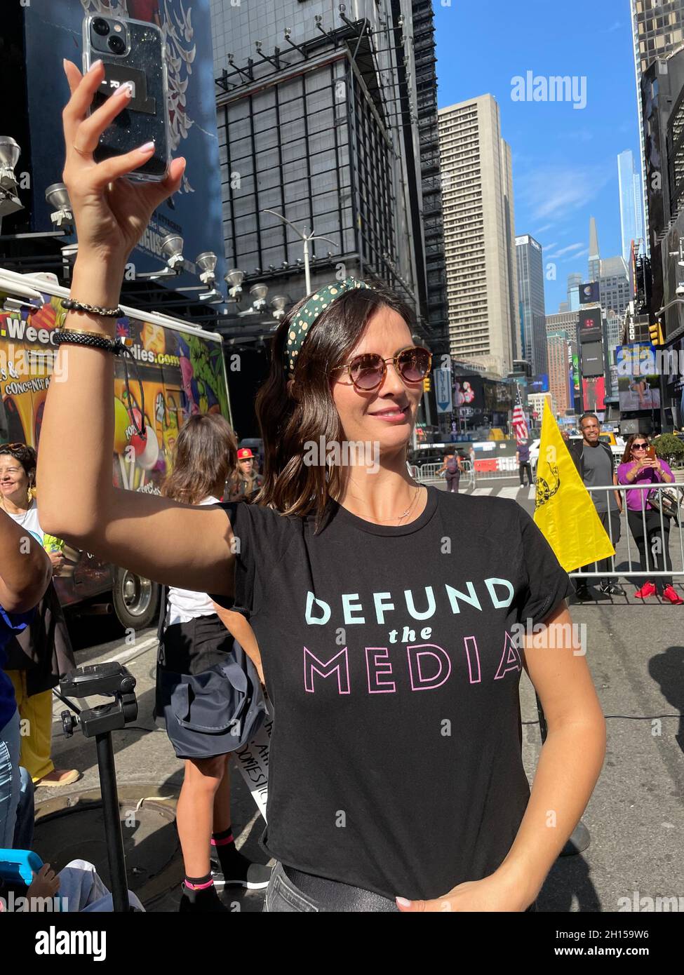 New York NY Oct 16: Time Square Rally for Freedom. Protestors along ...