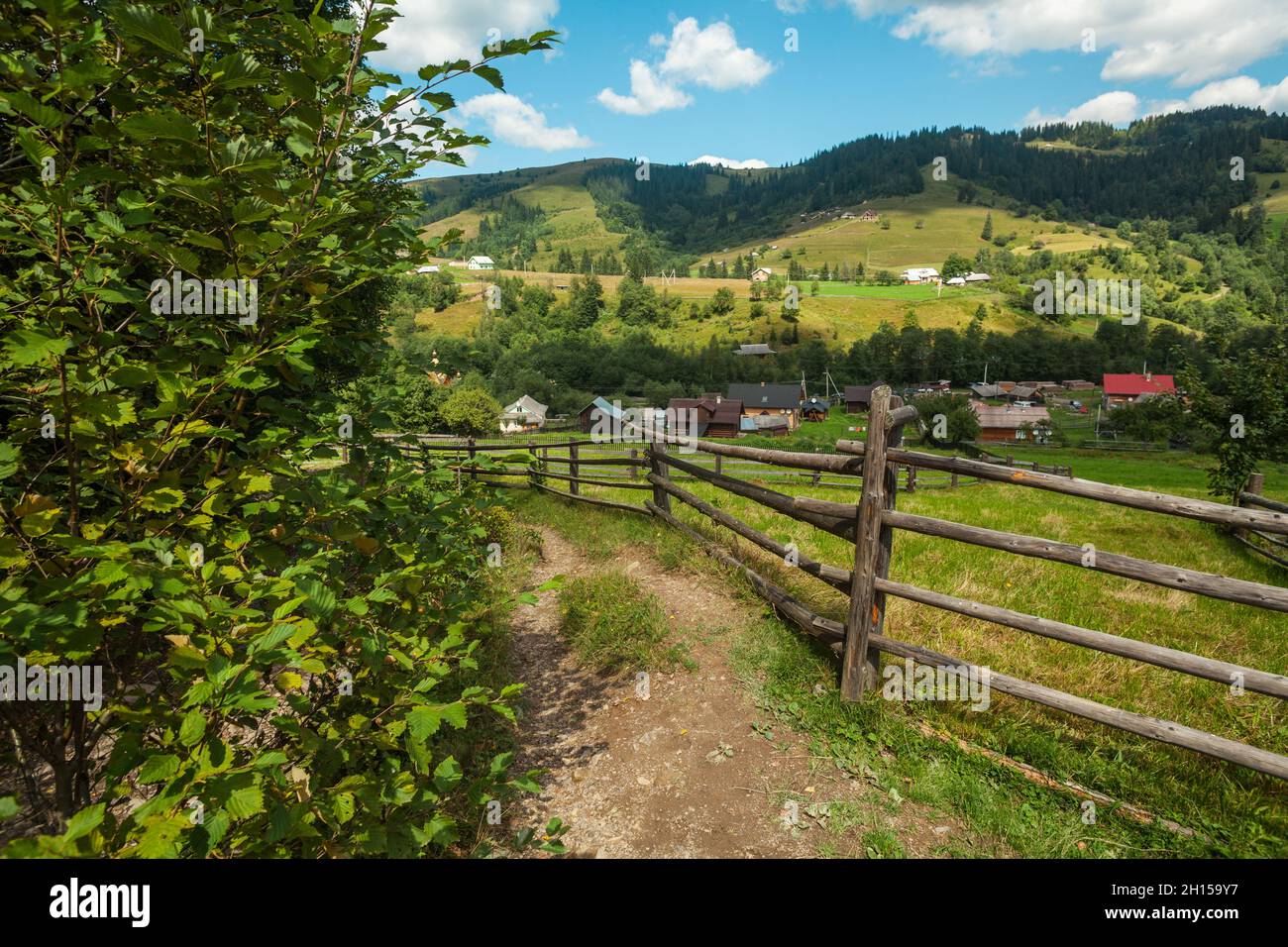 Picturesque village in Ukrainian Carpathians Stock Photo - Alamy