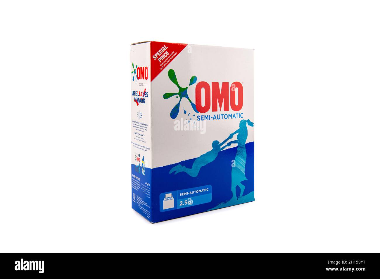 Omo Surf, Semi automatic Washing detergent on isolated background. Stock Photo