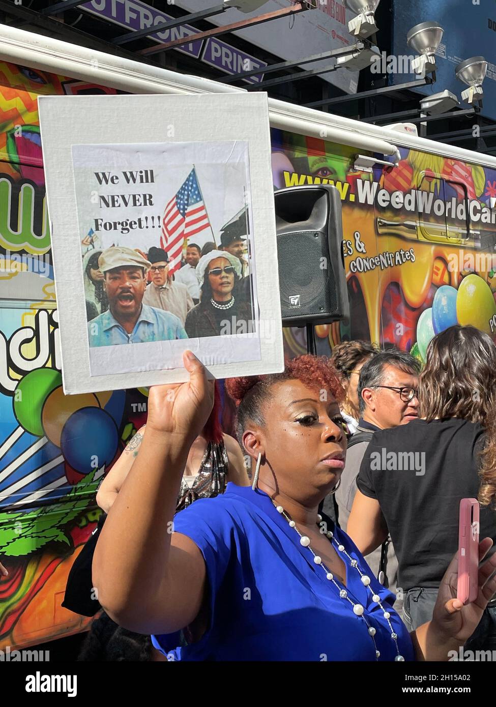 New York NY Oct 16: Time Square Rally for Freedom. Protestors along ...