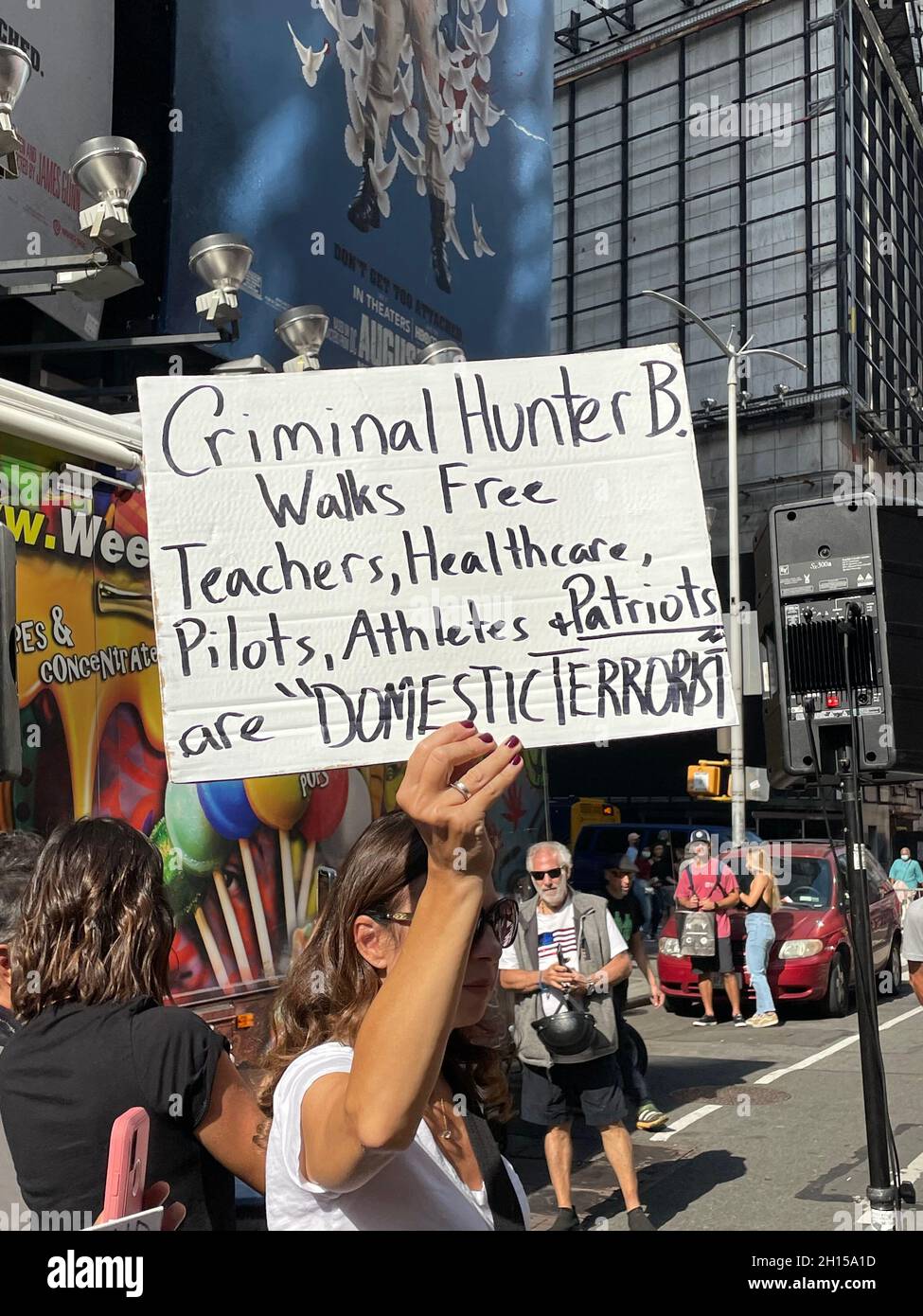 New York NY Oct 16: Time Square Rally for Freedom. Protestors along ...