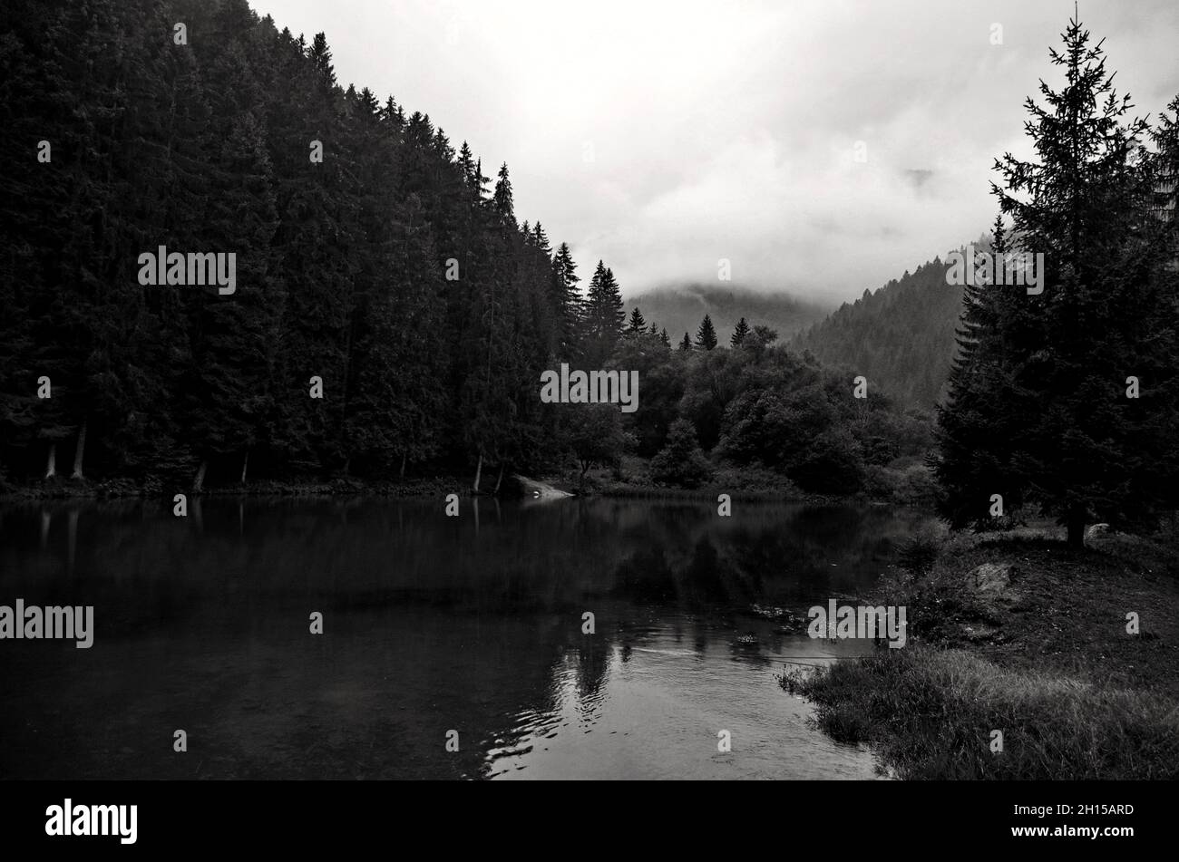 Black and white landscape with fog hi-res stock photography and images ...