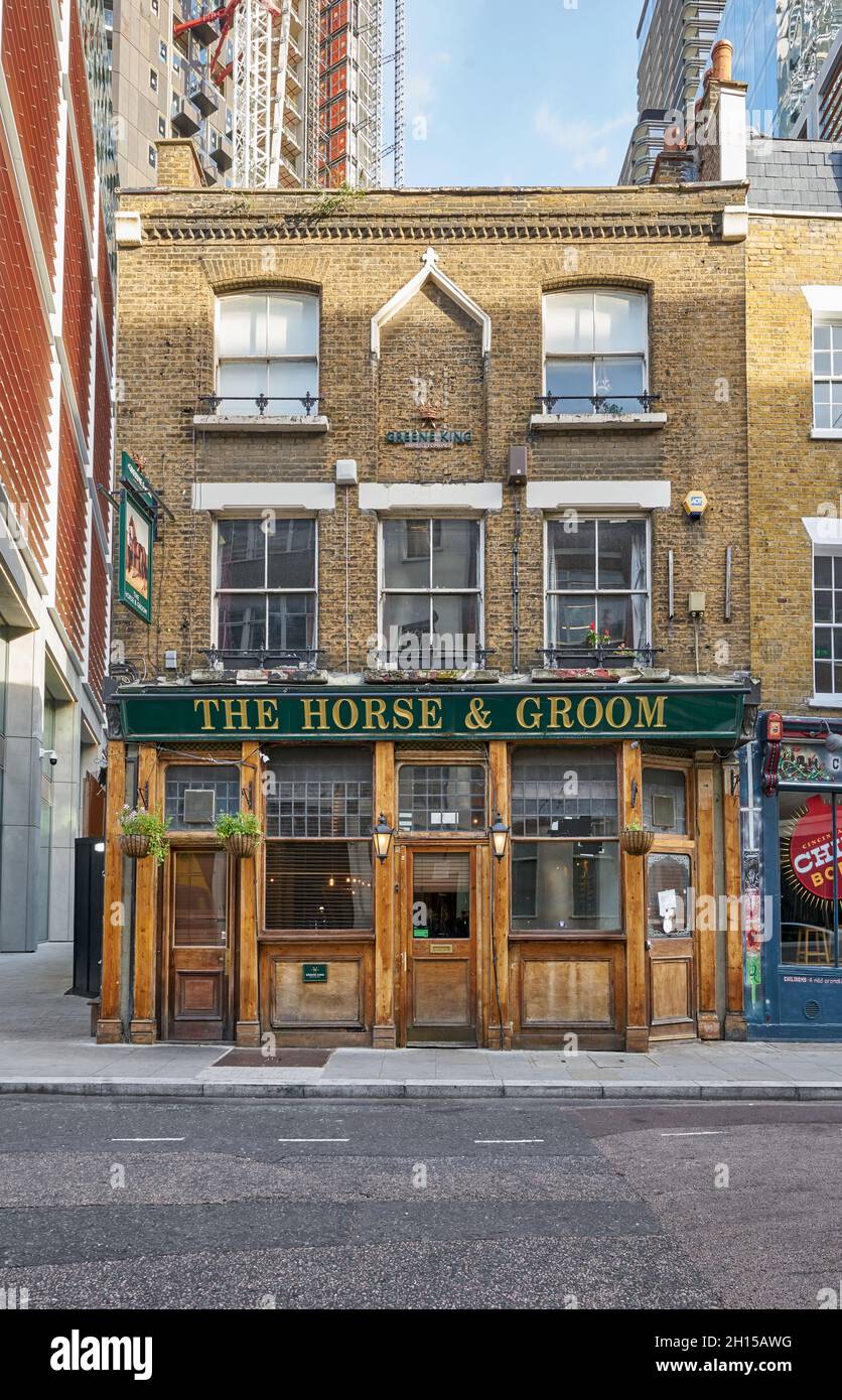 Horse and Groom pub Curtain Road Stock Photo