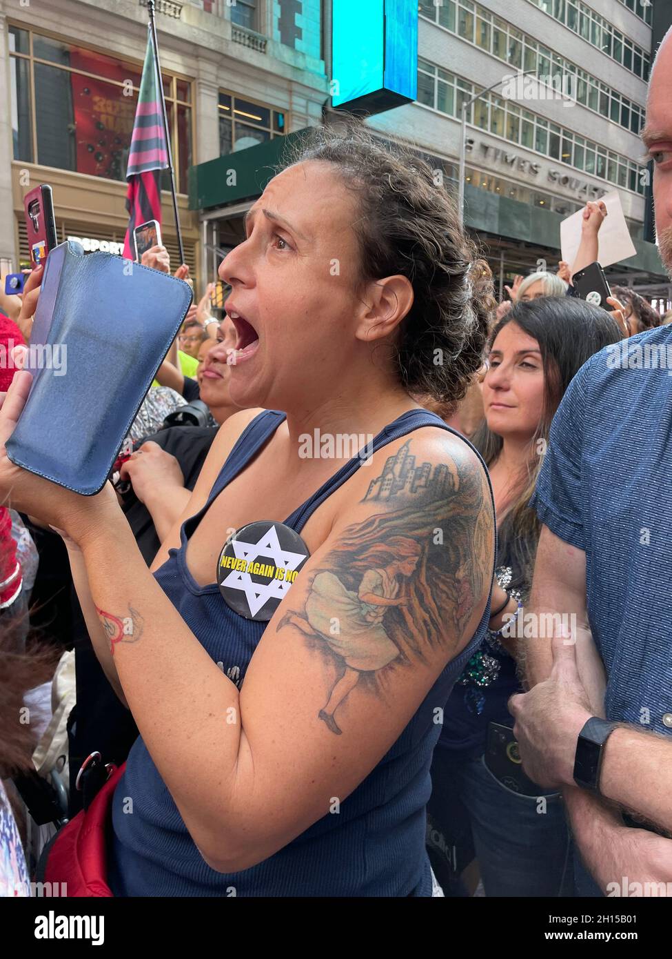 New York NY Oct 16: Time Square Rally for Freedom. Protestors along ...