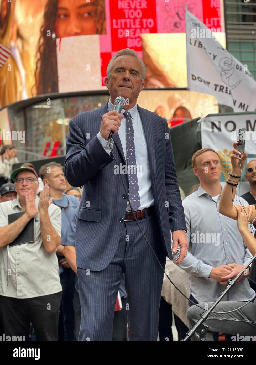 New York NY Oct 16: Time Square Rally for Freedom. Protestors along ...
