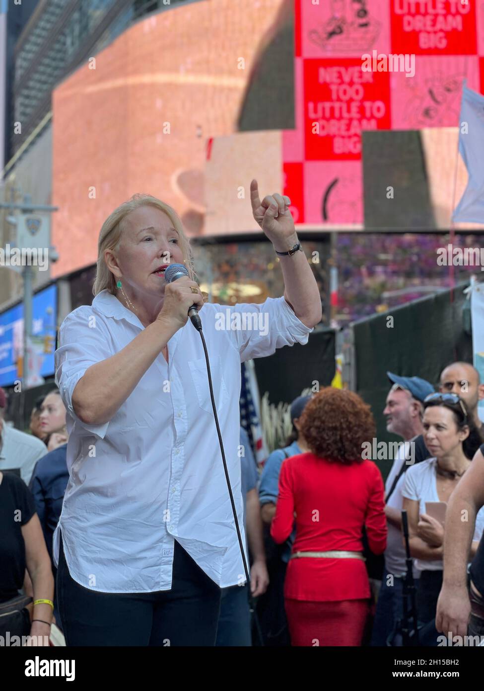 New York NY Oct 16: Time Square Rally for Freedom. Protestors along ...