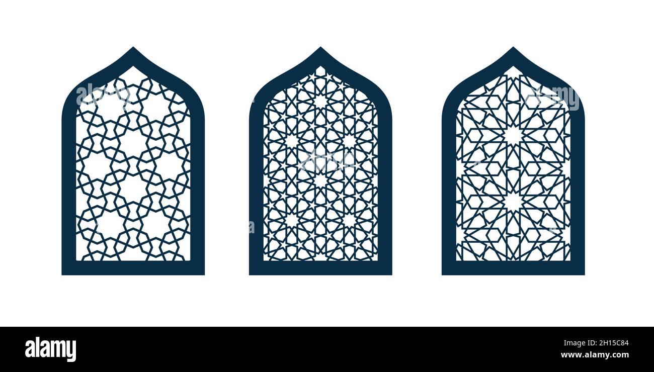 Set of arabic pattern windows on white Stock Vector Image & Art Alamy
