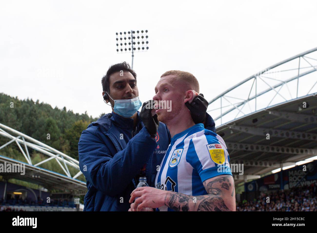 Huddersfield, UK. 16th Oct, 2021. Lewis O'Brien #8 of Huddersfield Town ...