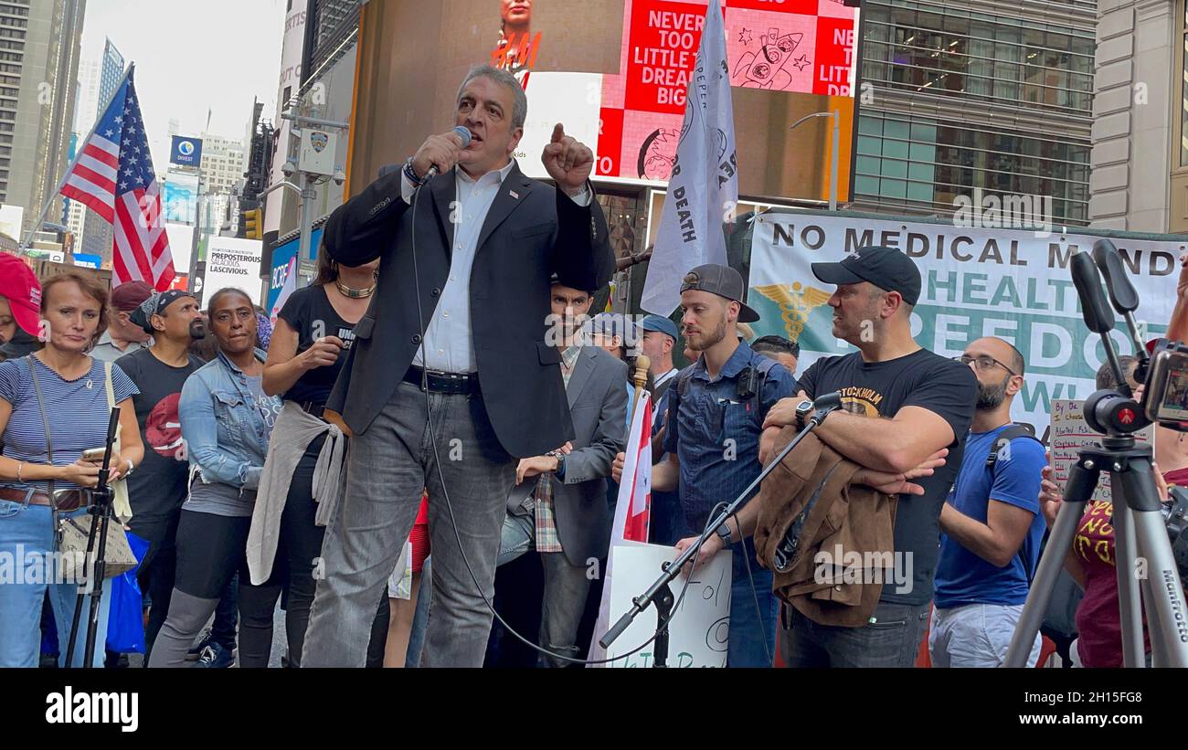 New York NY Oct 16: Time Square Rally for Freedom. Protestors along ...