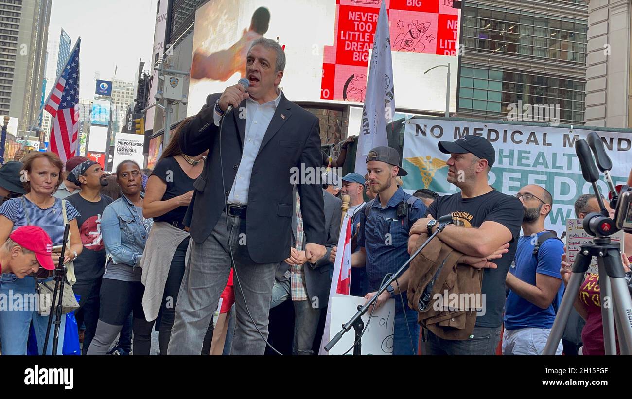 New York NY Oct 16: Time Square Rally for Freedom. Protestors along ...