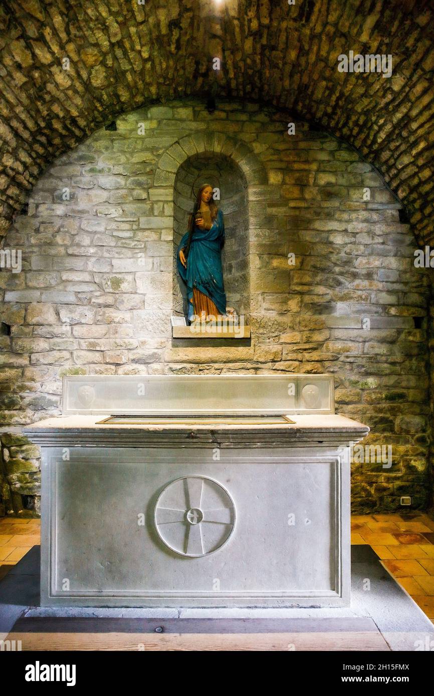Italy Tuscany La Verna Sanctuary - First cell of Saint Francis -  Chapel of the Magdalene Stock Photo