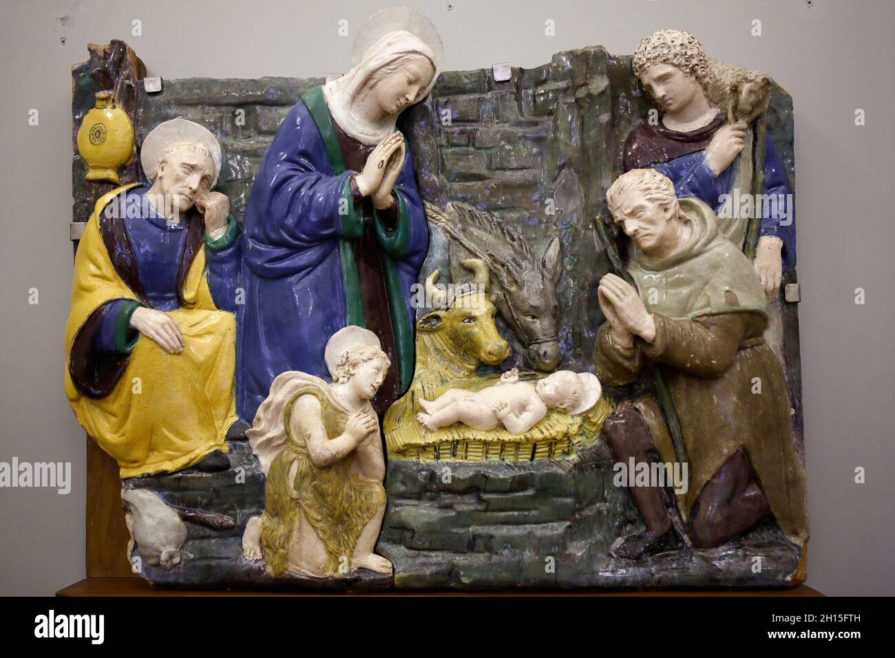 Italy Tuscany La Verna Sanctuary - a Verna: Nativity and adoration of the shepherds by Benedetto Buglioni Stock Photo