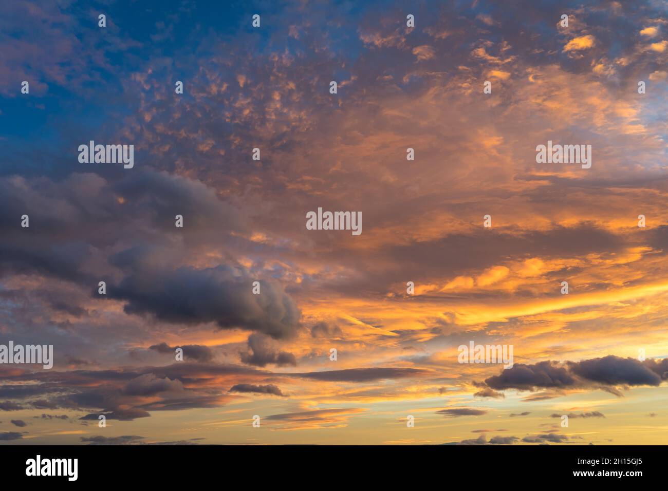 scenic clouds at sunset colorful mediterranean sky abstract background Stock Photo