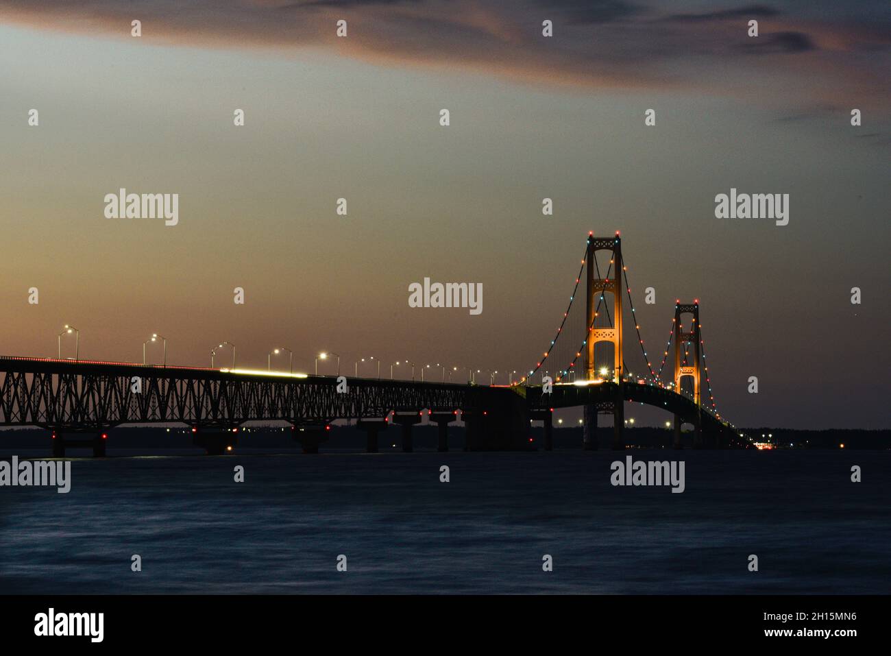 The Mackinac Bridge, One Of The World's Longest Bridges Over The Strait ...