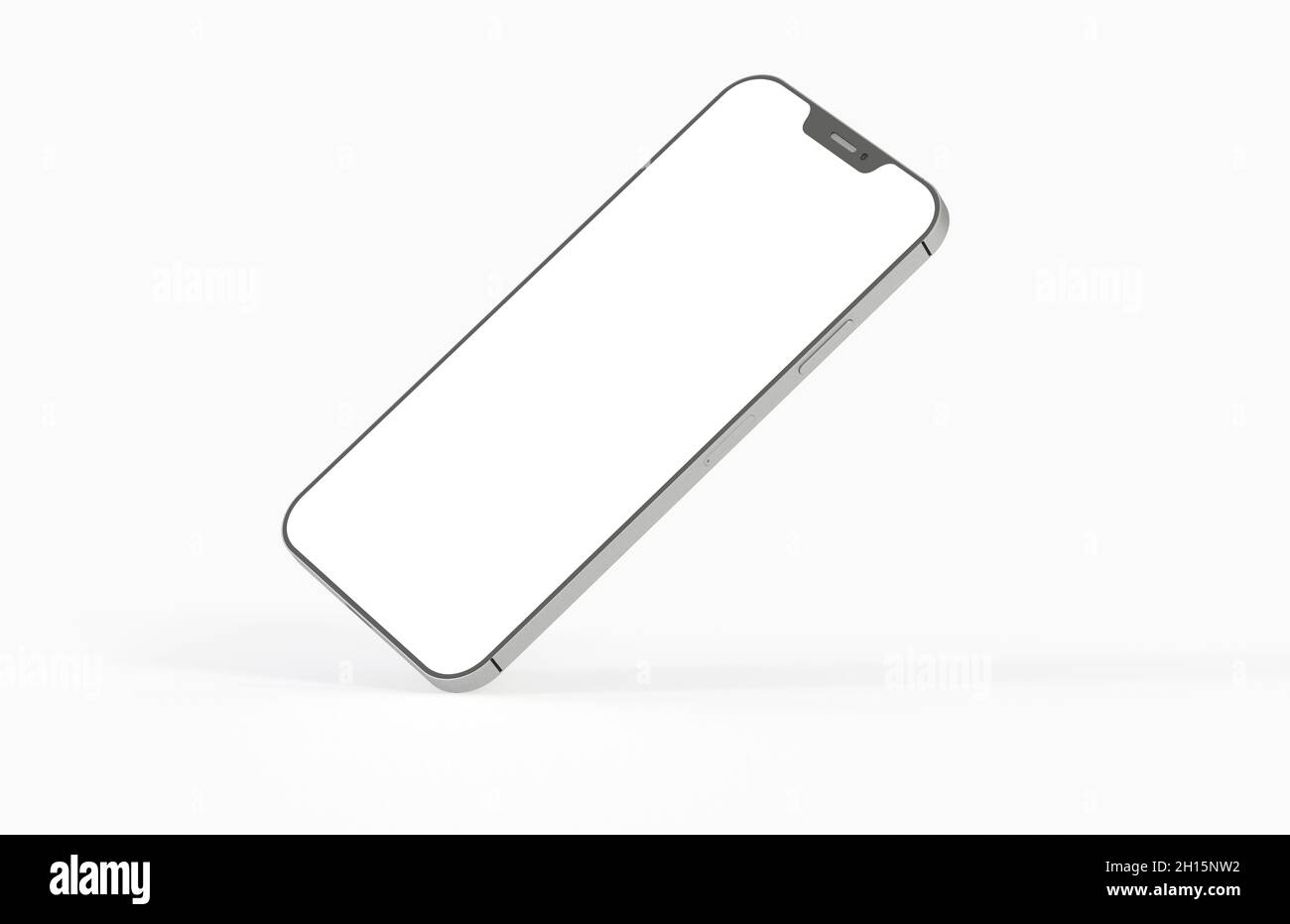 3D rendered smartphone template with copy space for user experience presentation on white screen Stock Photo