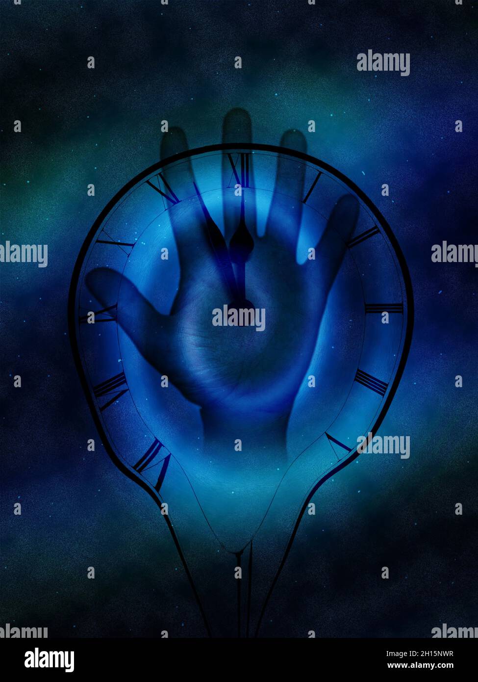 Cosmic clock hand. 3D rendering Stock Photo Alamy
