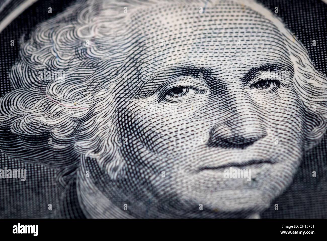 Closeup of 1 dollar bill. Concept of finances, stock market and wealth concept. Stock Photo