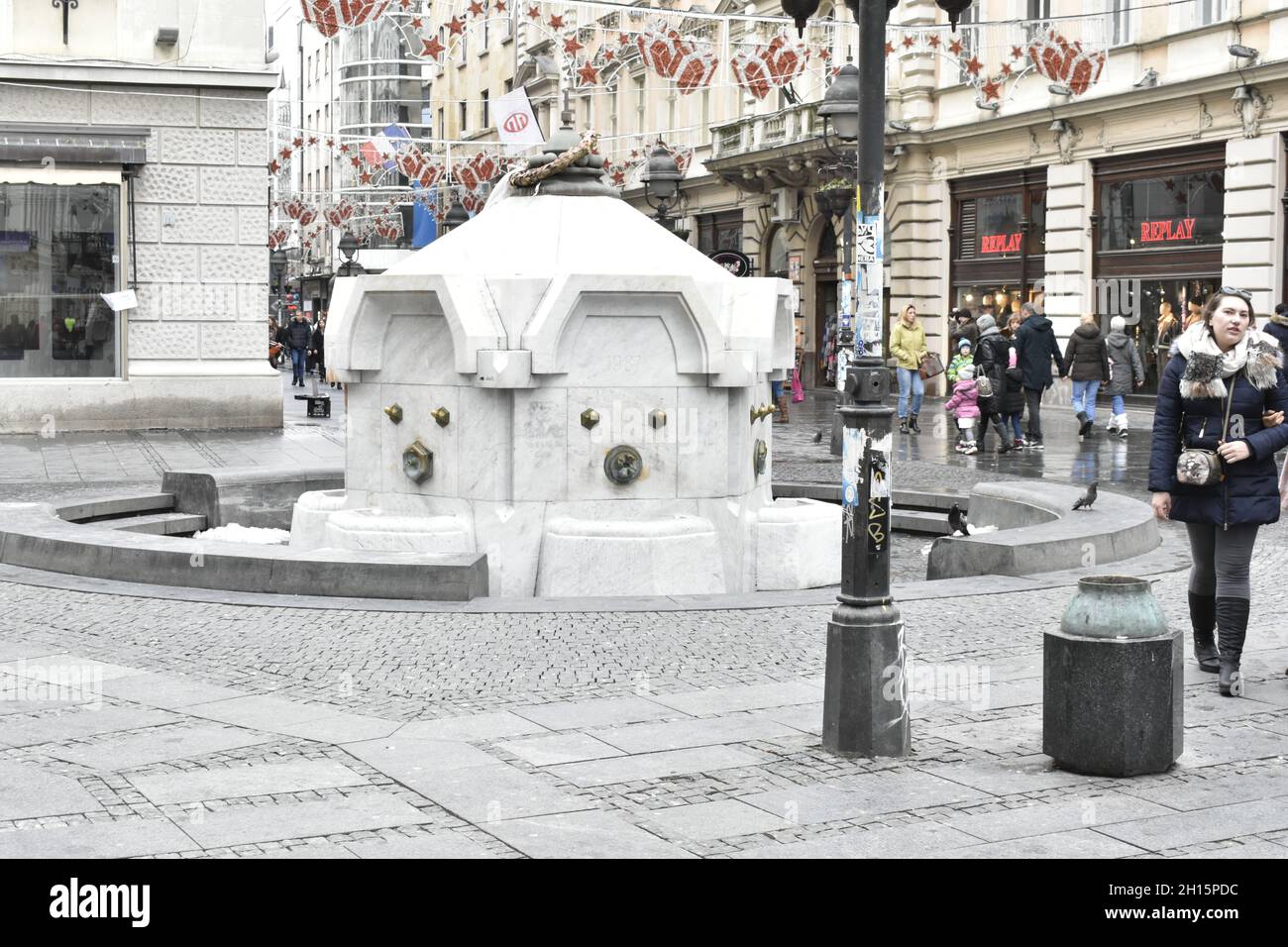 Delijska drinking fountain located on Knez Mihailova Street, Belgrade, Serbia Stock Photo