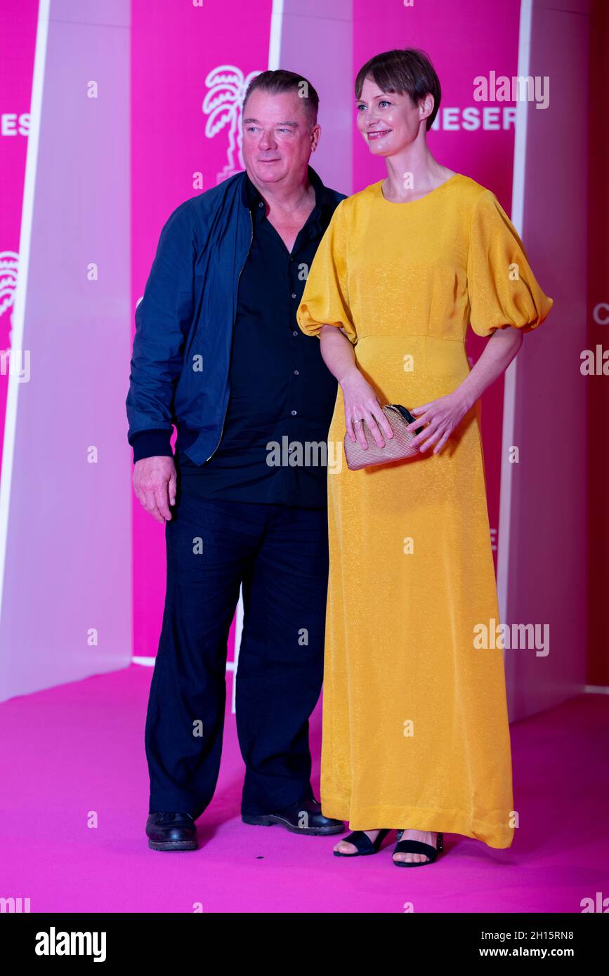 Cannes, France, 11 October 2021, PETER KURTH (actor) and KATHARINA MARIE SCHUBERT (actress) at the pink carpet for SISI during MIPCOM 2021 - The World’s Entertainment Content Market and the 4rd Canneseries - International Series Festival © ifnm press / Alamy Stock Photo