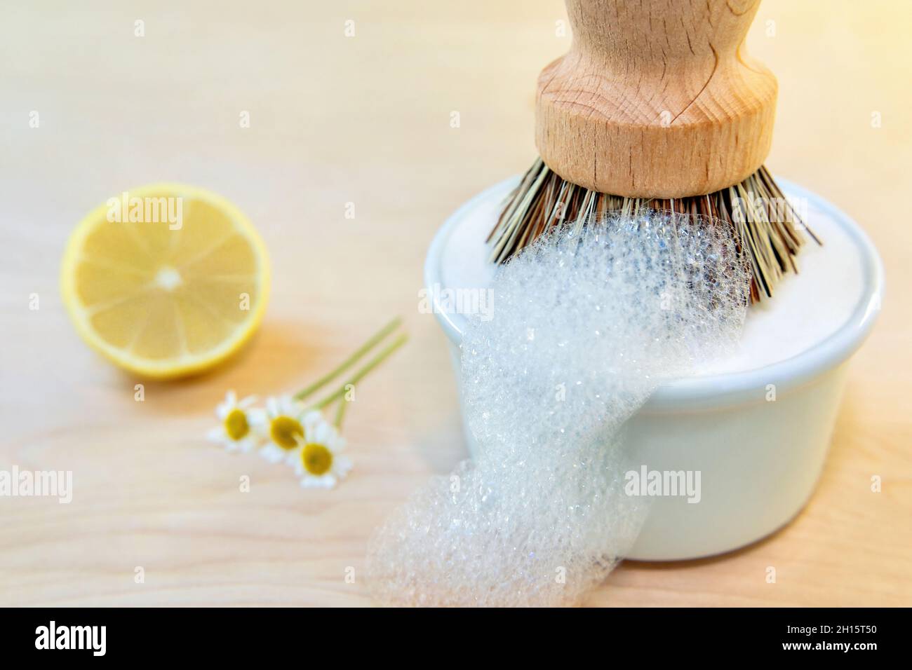 PlasticFree dish soap with brush Stock Photo Alamy