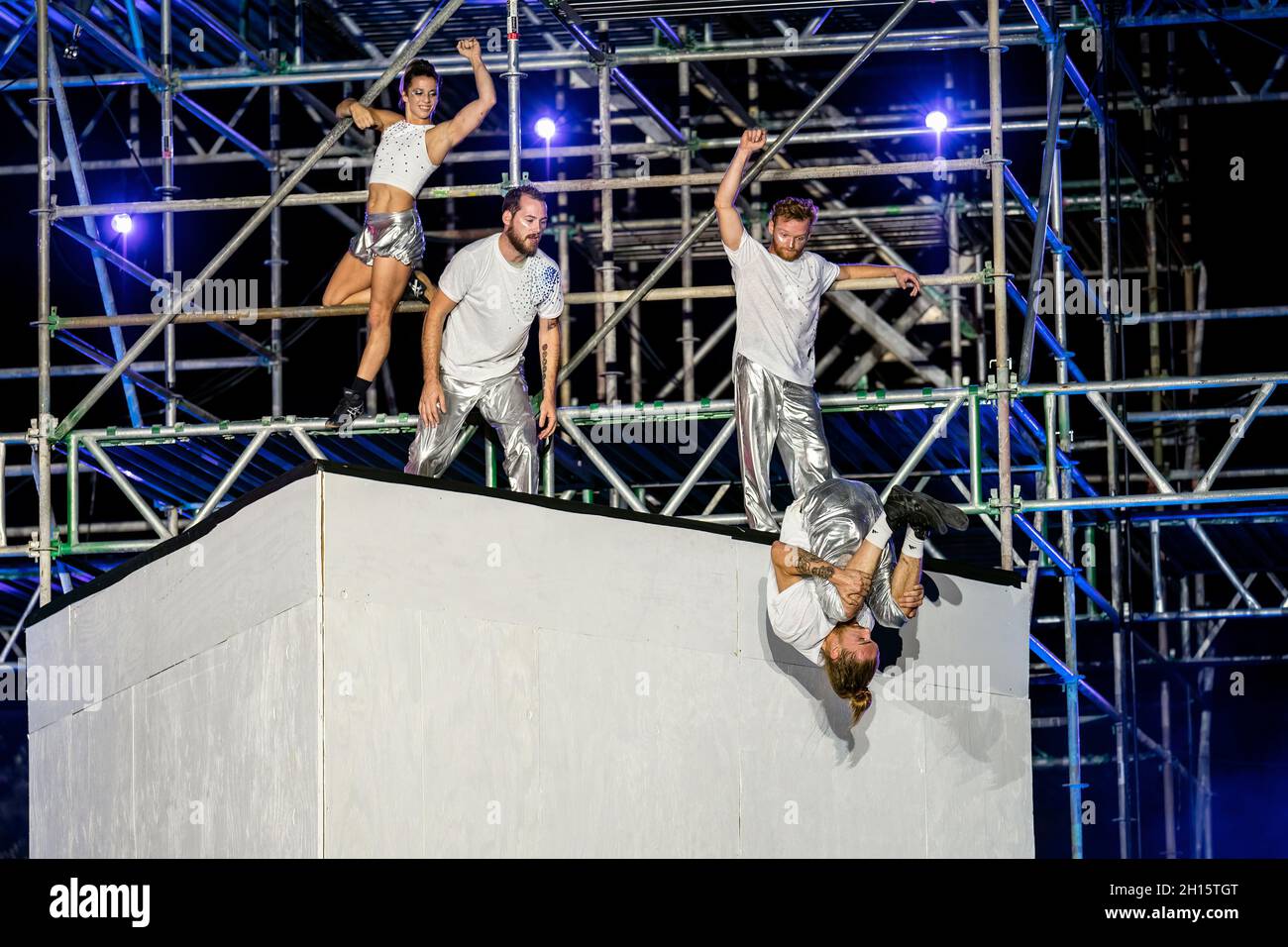 Acrobats perform Dare to Dream during Immerse Festival by Creative City