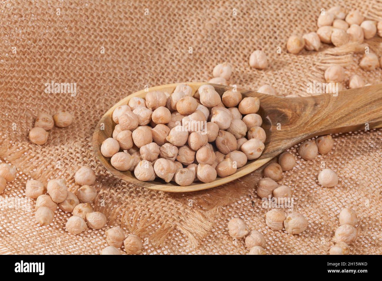 Cicer arietinum - Raw Grains Of Chickpea; Legume With Important Culinary And Nutritional Qualities Stock Photo