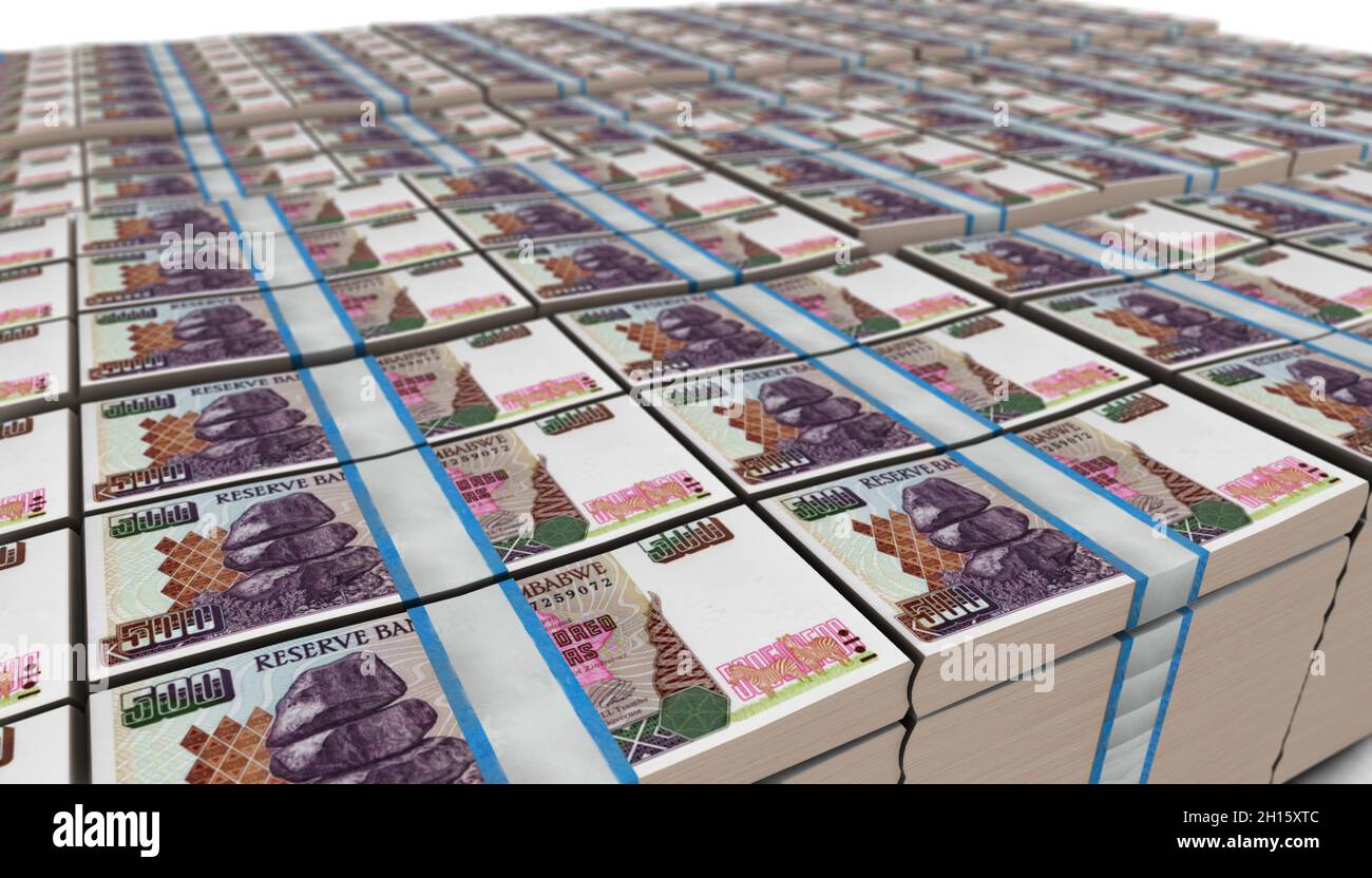 3D Illustration of 500 Zimbabwe Dollars Banknote Stock Photo