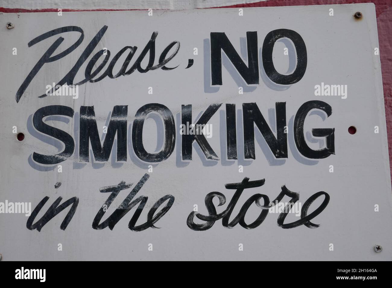 Vintage no smoking in the store sign Stock Photo Alamy