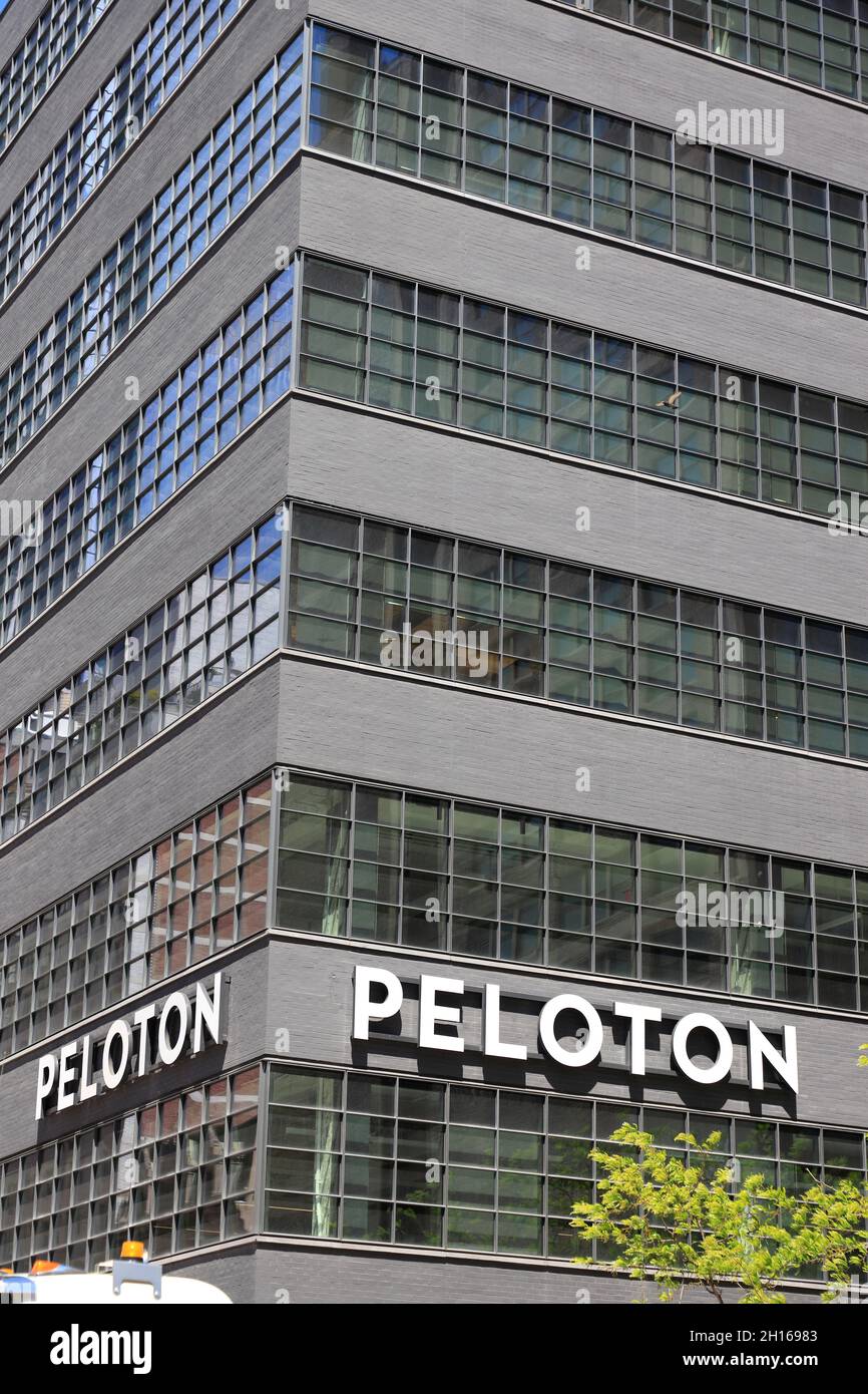 NYC Headquarters of Peloton Interactive exercise equipment company