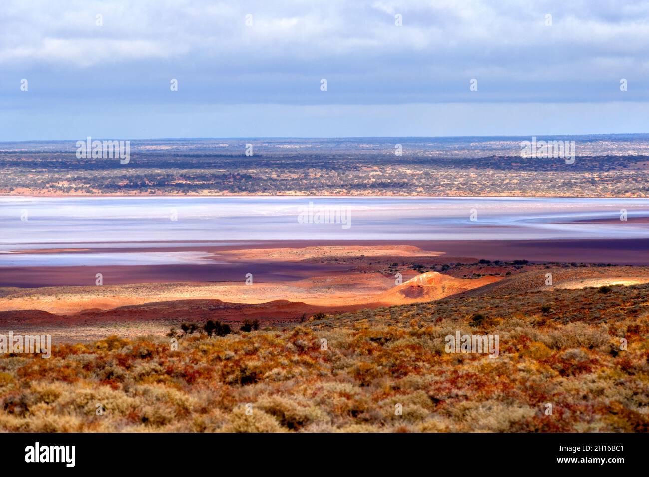 Australian outback landscape to Lake Gairdner, South Australia Stock Photo