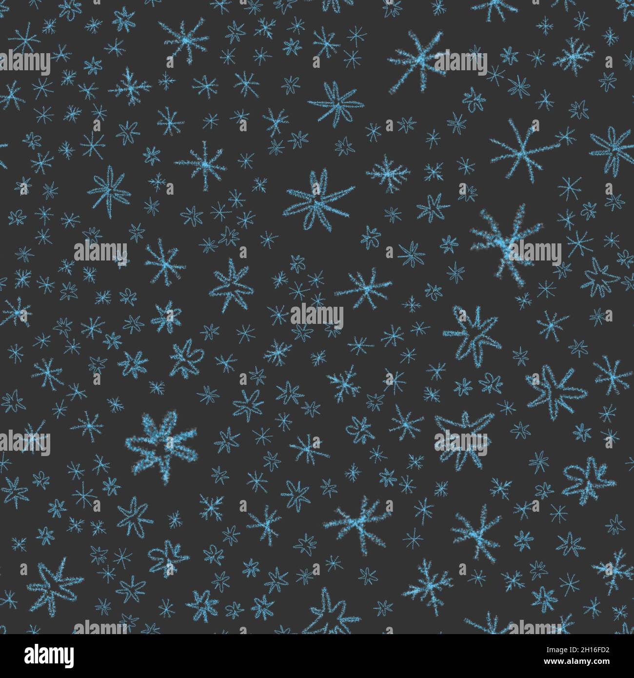 Hand Drawn Snowflakes Christmas Seamless Pattern. Subtle Flying Snow ...