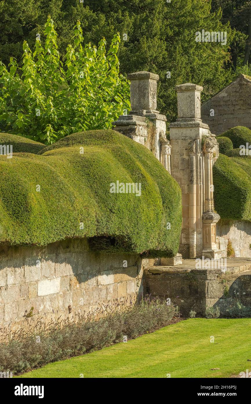 Scenic landscapes and parkland and water features near Fountains abbey Stock Photo