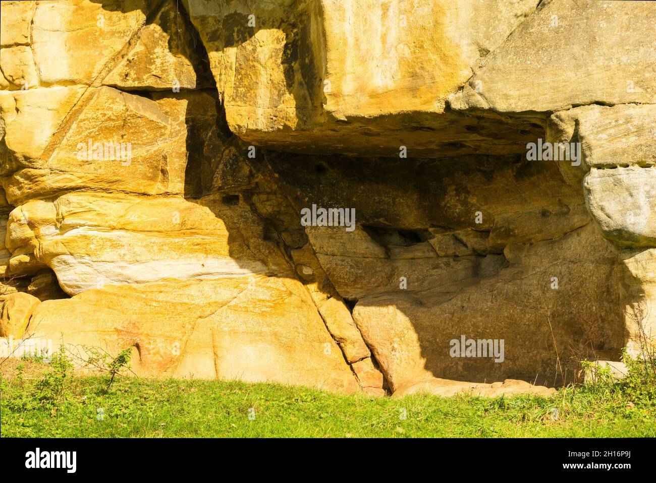 Scenic landscapes and parkland and water features near Fountains abbey Stock Photo