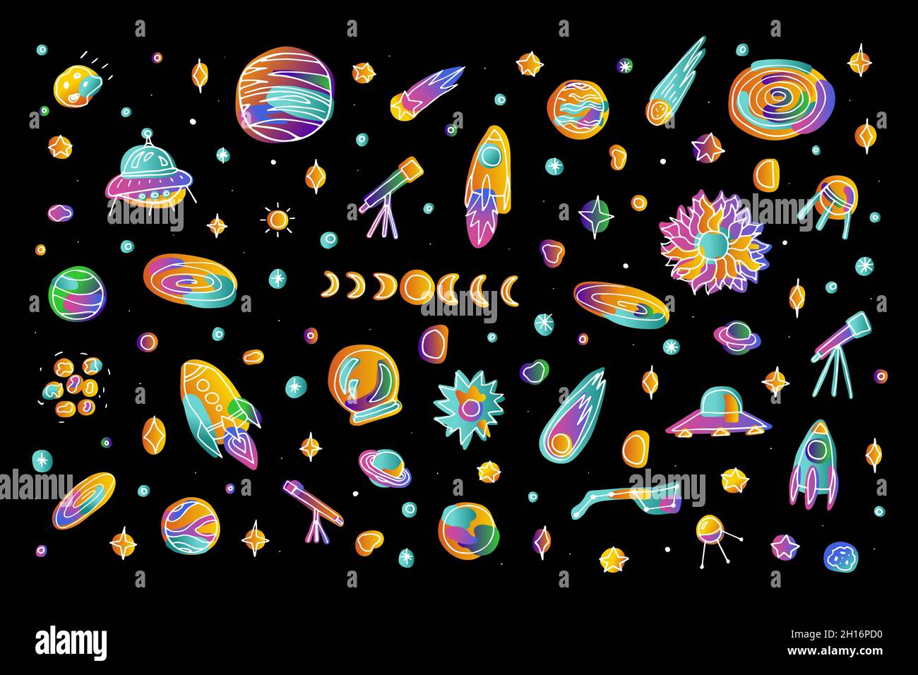 Colourful Asteroid Belt Sticker for Sale by SeeyaSpaceman