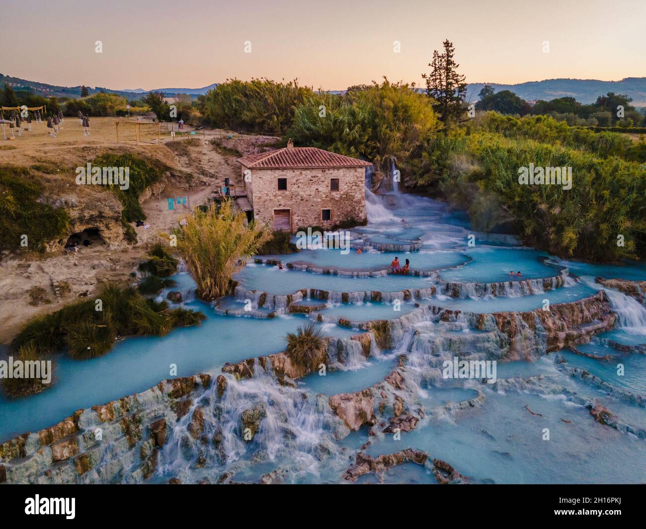 Natural Spa With Waterfalls And Hot Springs At Saturnia Thermal Baths Natural Spa With Waterfalls And Hot Springs At Saturnia Thermal Baths