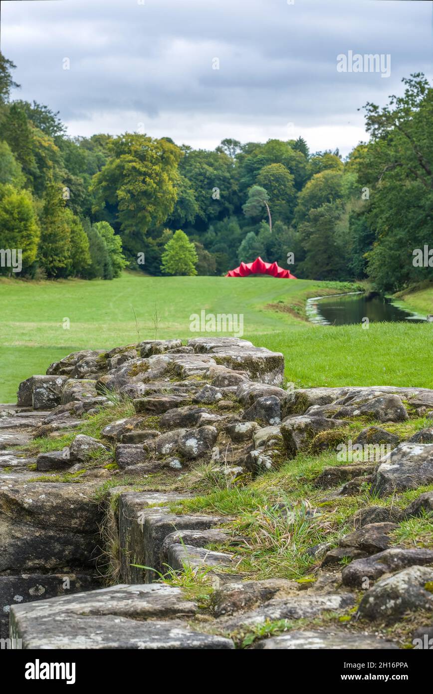 Fountains abbey in Yorkshire England Stock Photo