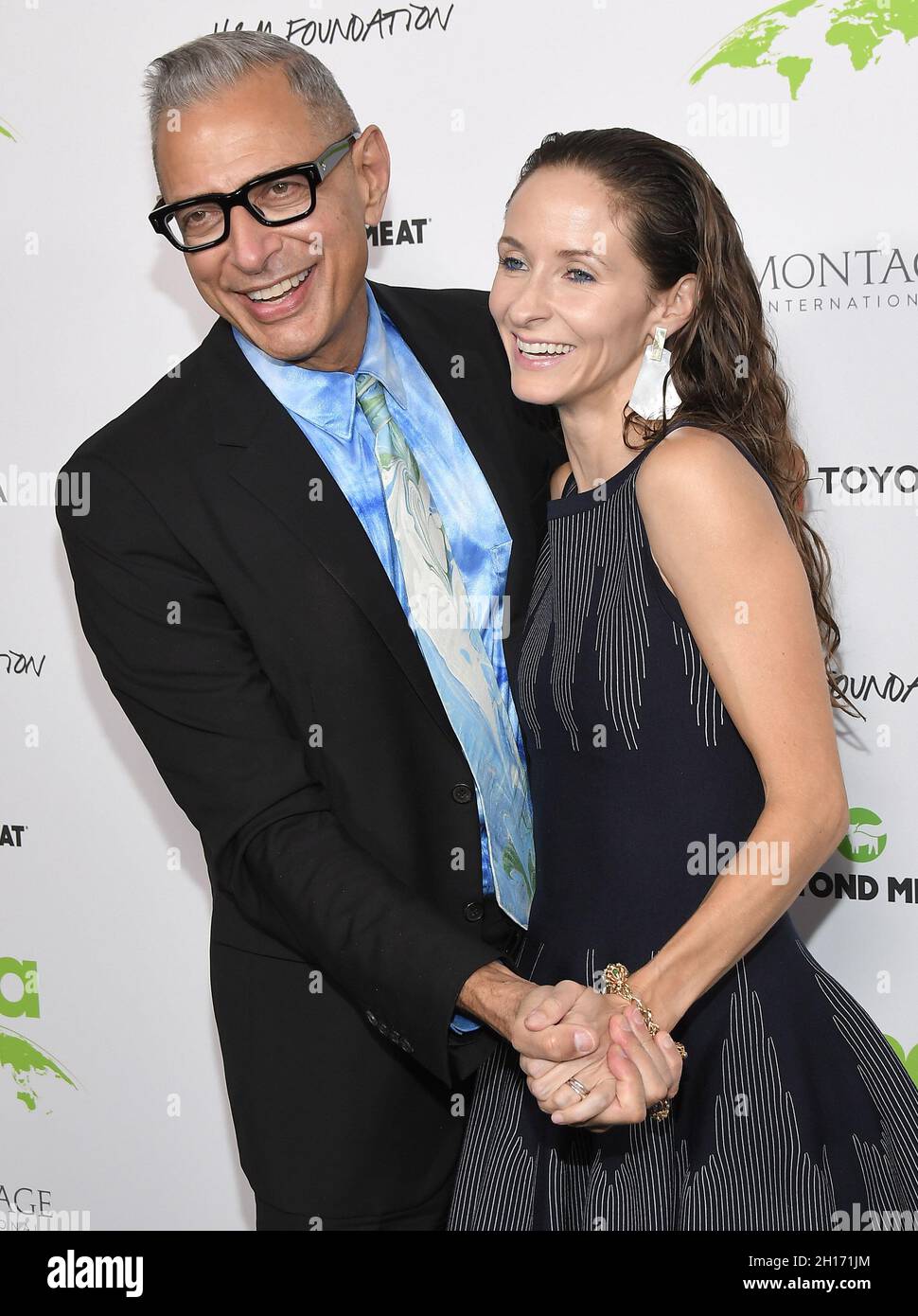 Los Angeles, USA. 16th Oct, 2021. (L-R) Jeff Goldblum and Emilie Livingston  at the 2021 Environmental Media Association (EMA) Awards Gala held at  Gearbox LA in Van Nuys, CA on Saturday, ?October