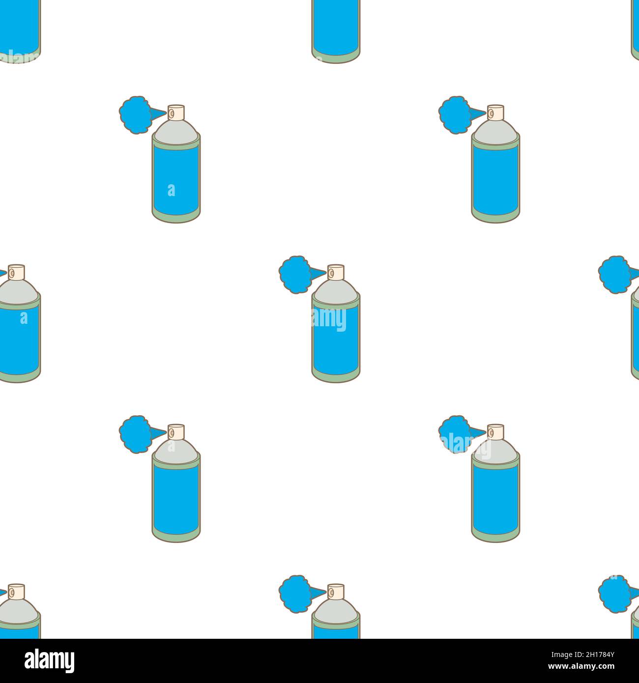 Blue spray bottle with gas cloud pattern seamless background texture repeat wallpaper geometric vector Stock Vector