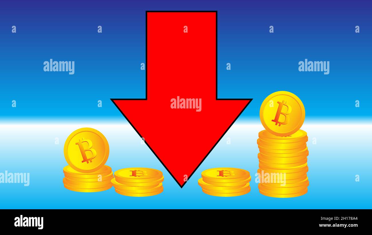 Bitcoin Price Value Stock Market Demand Decline Drop Fall Down Stock