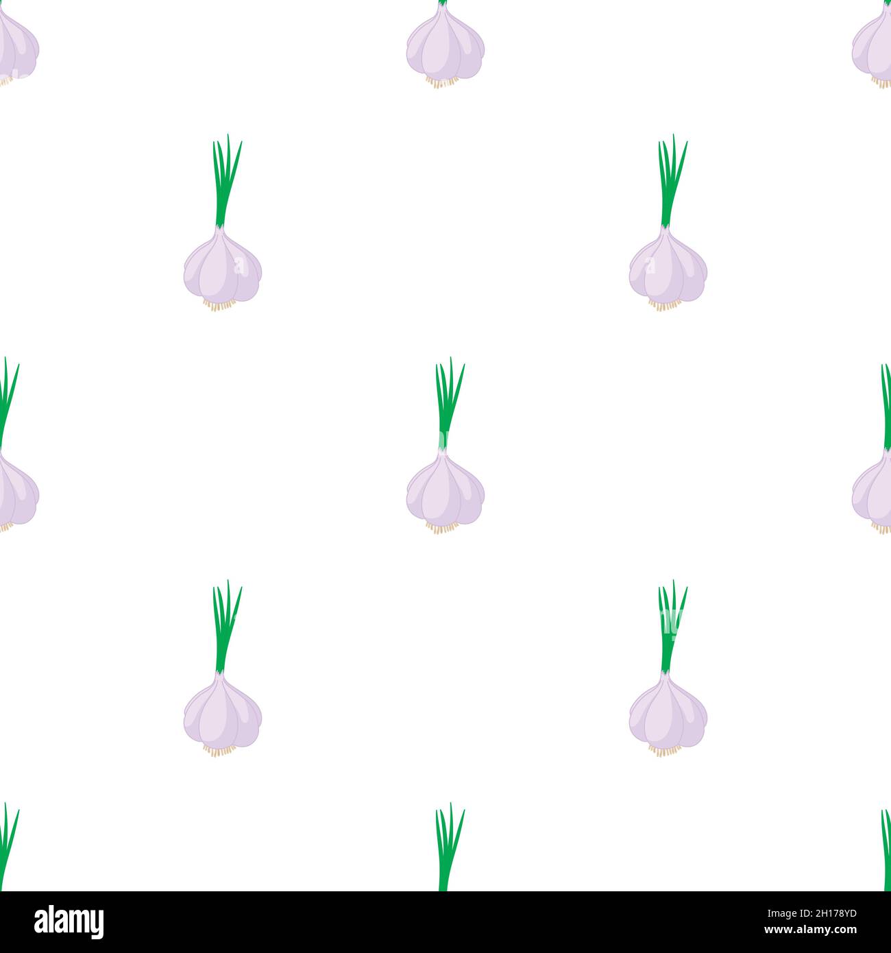 Garlic with fresh green sprout pattern seamless background texture ...