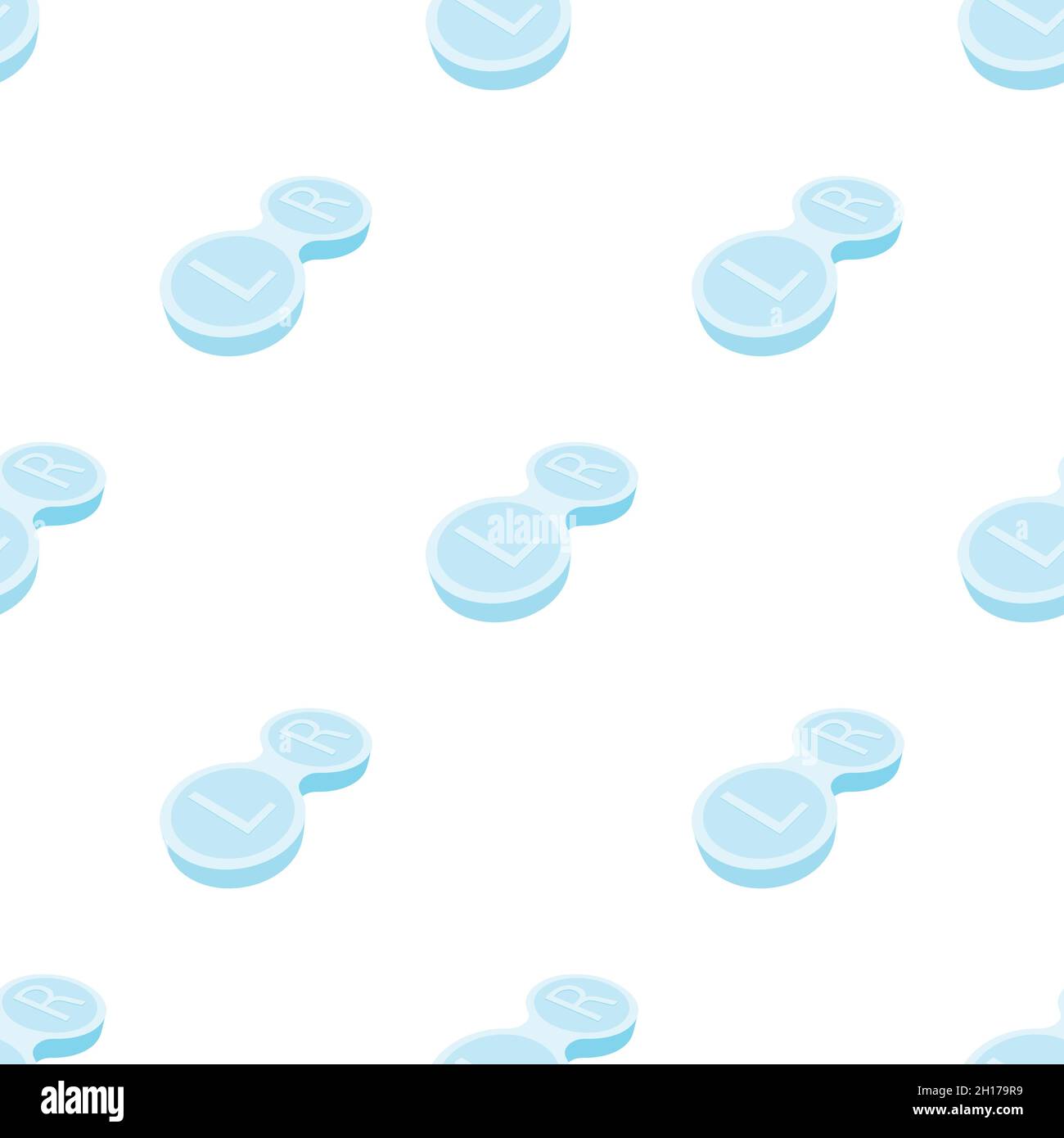 Closed contact lens case pattern seamless background texture repeat wallpaper geometric vector Stock Vector