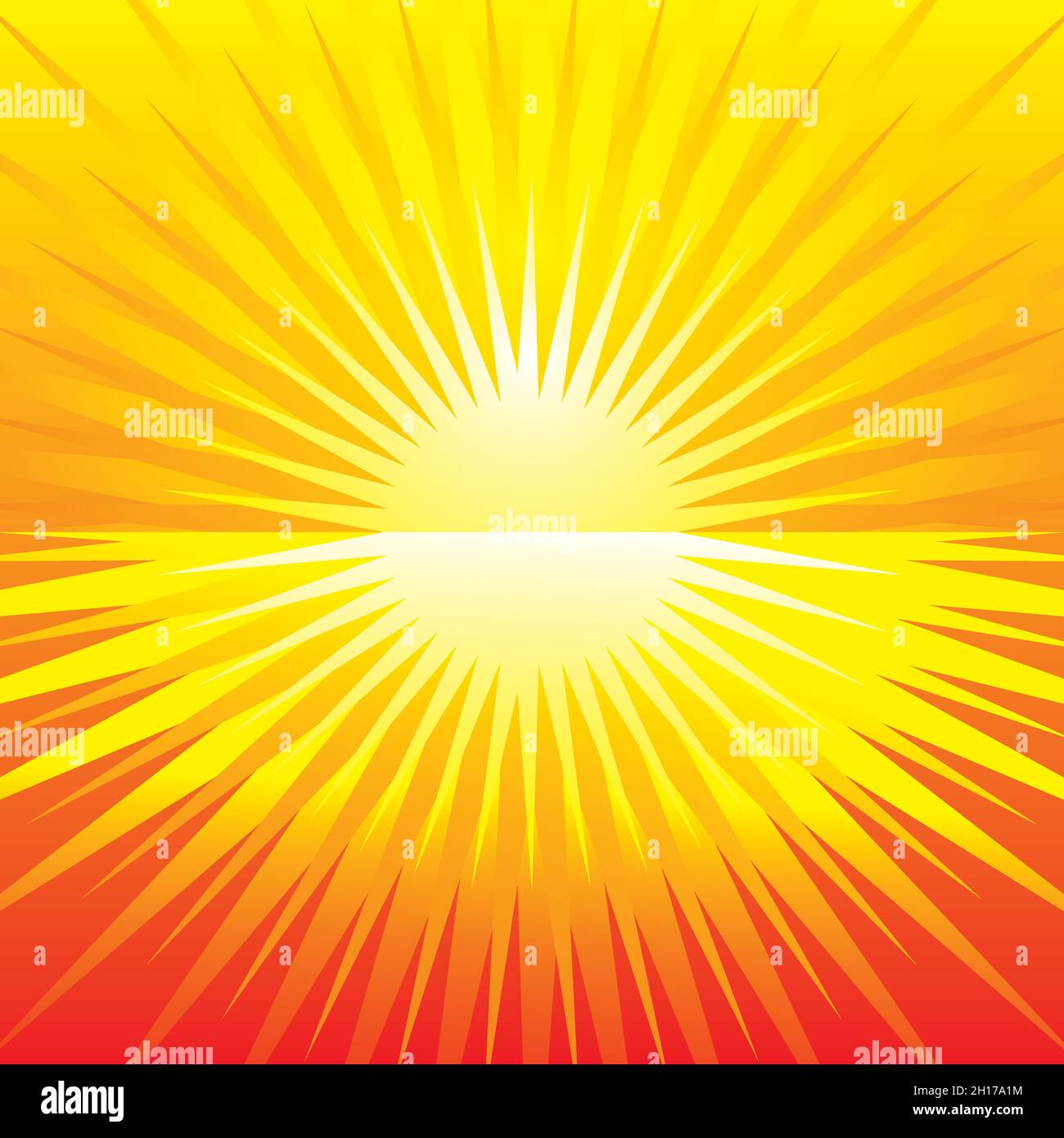 Bright sunbeams, shiny summer background with vibrant yellow  orange colors. Perfect light background. Stock Vector