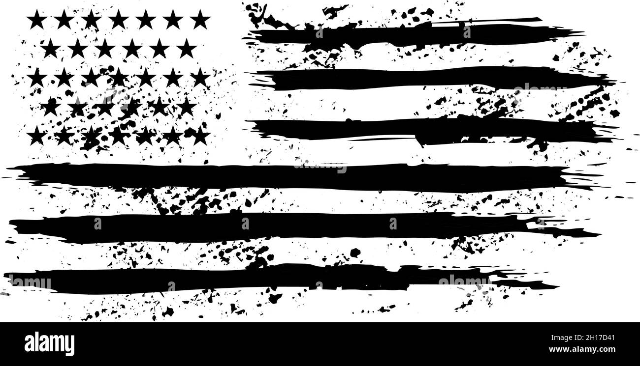 American flag in grunge style. Design element for logo, label, sign, emblem, poster. Vector illustration, American flag in grunge style. Design elemen Stock Vector