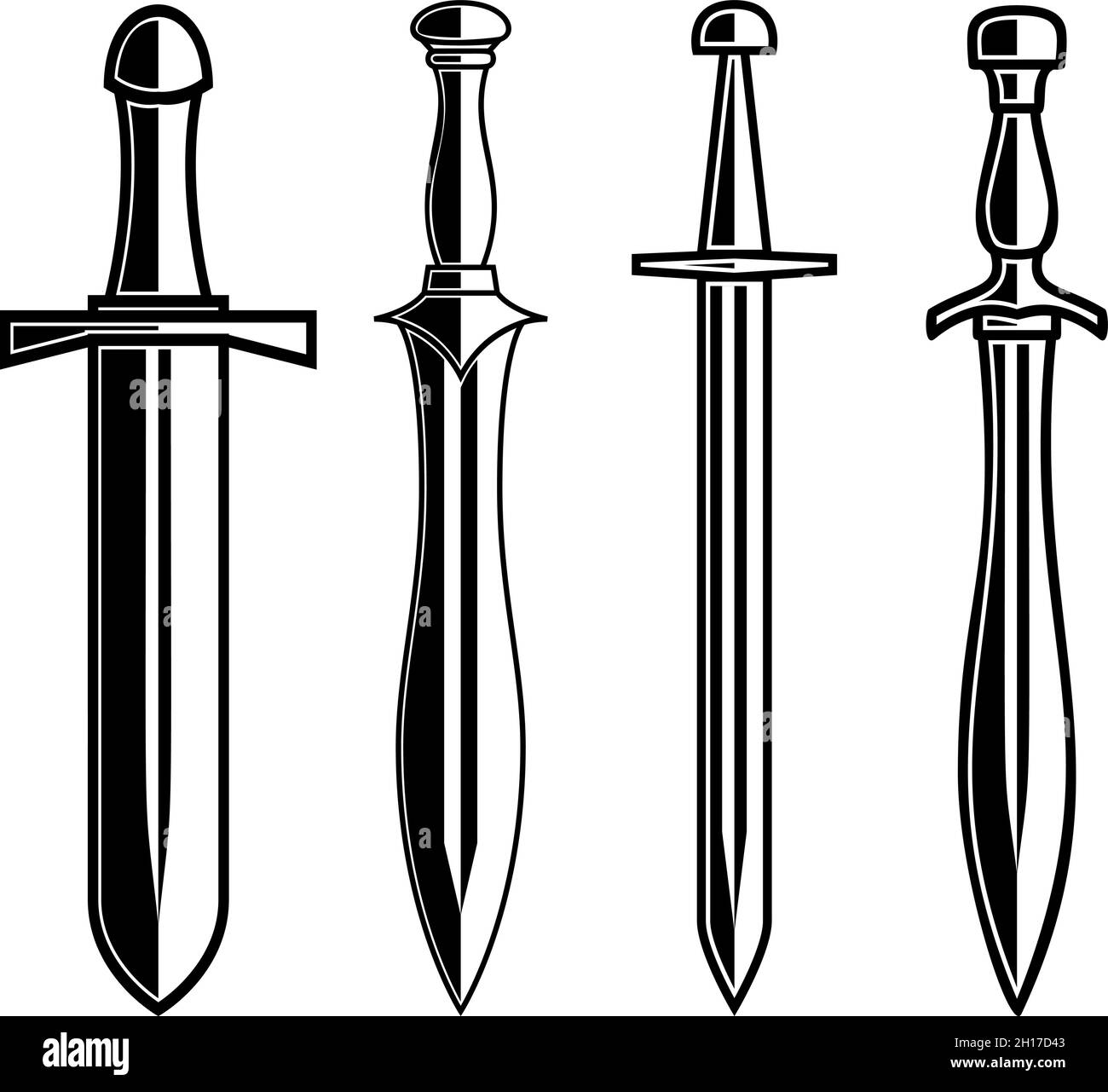 Emblem template with crossed swords. Design element for logo, label,  emblem, sign. Vector illustration Stock Vector Image & Art - Alamy