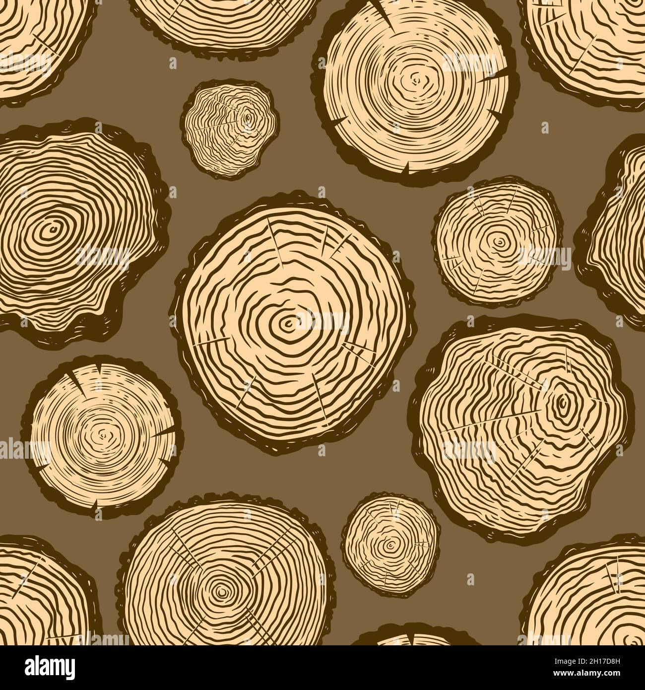 Seamless pattern with wood cuts. Design element for poster, banner ...