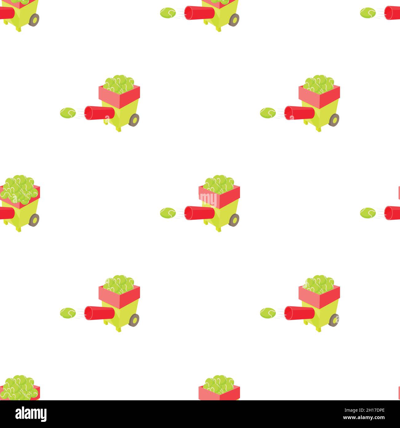 Tennis ball machine pattern seamless background texture repeat wallpaper geometric vector Stock Vector
